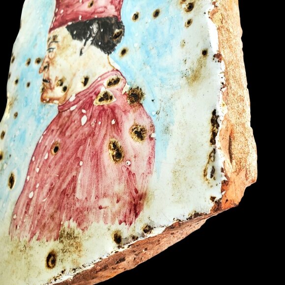 Duke de Montefelto Portrait Copy Hand-Painted Ceramic Tile - Picture 7 of 13